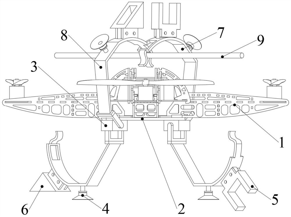 Lifting and landing device and landing method for unmanned aerial vehicle