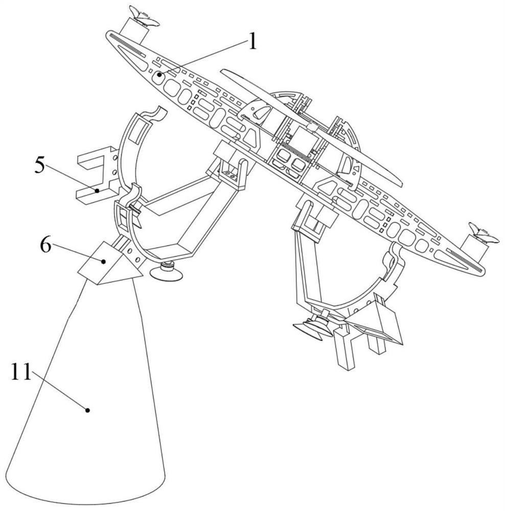 Lifting and landing device and landing method for unmanned aerial vehicle