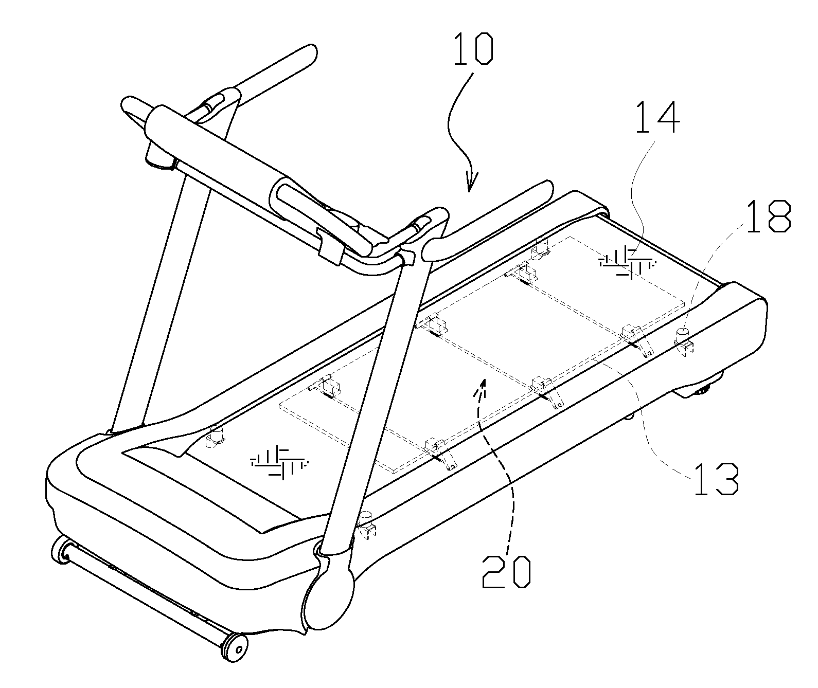 Cushioning mechanism of a treadmill