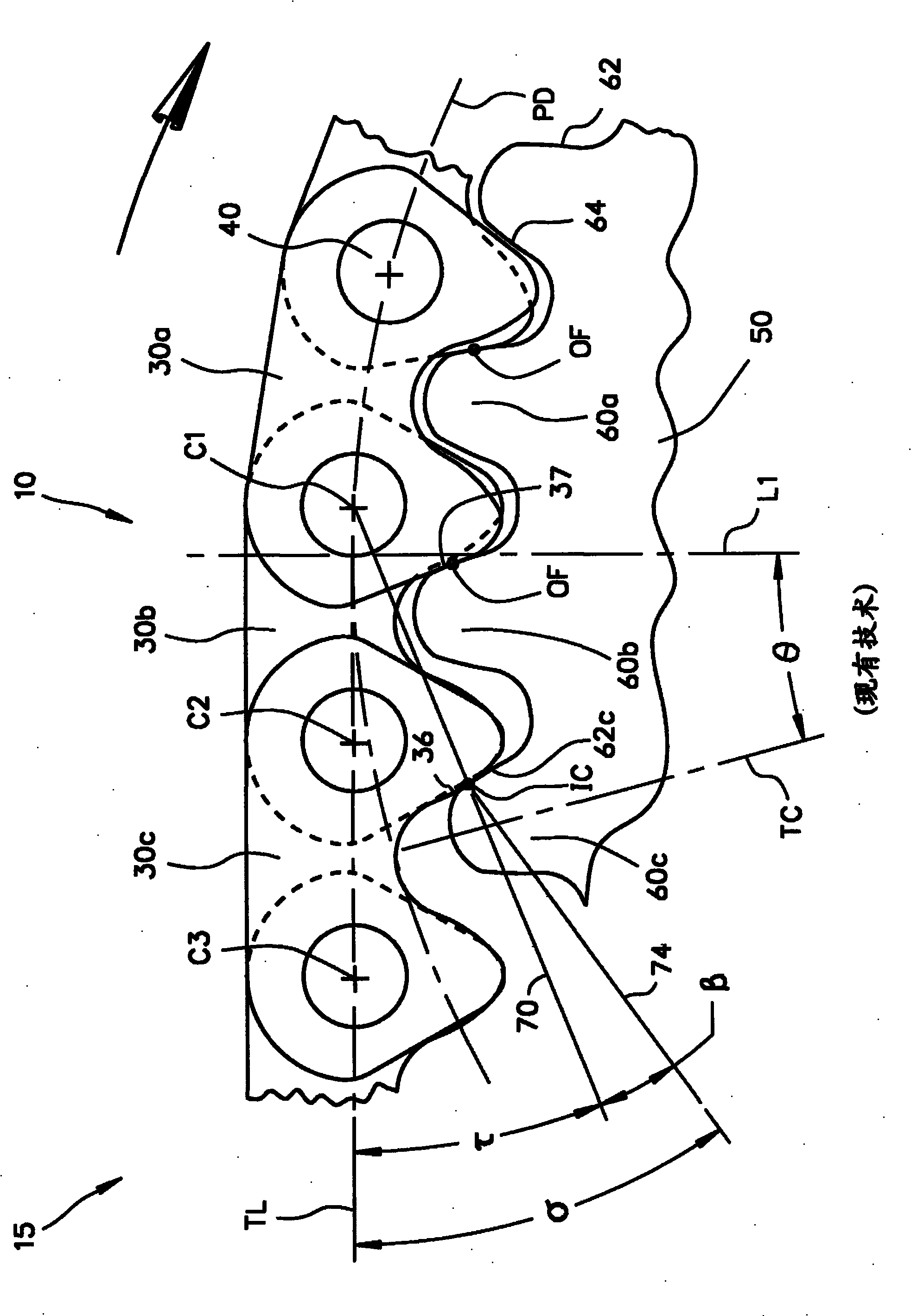 Inverted tooth chain sprocket drive system with reduced meshing impact