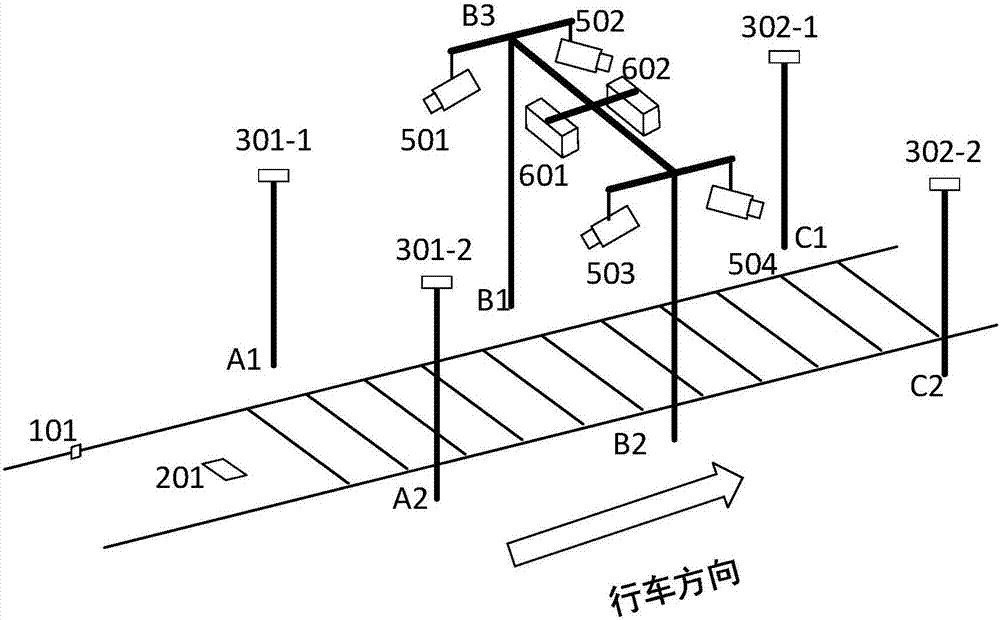 Urban rail train pantograph on-line detection device and method