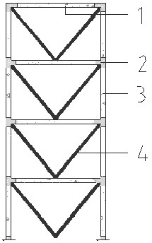 Reinforcing structure for improving earthquake resistance of earthquake-damaged RC frame structure and construction method