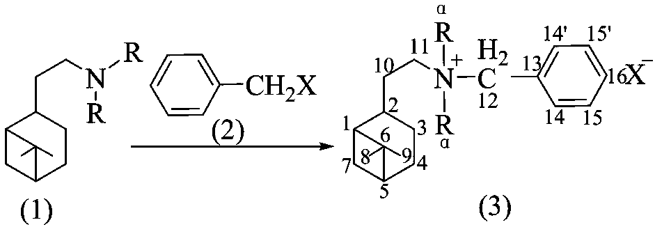 Synthetic method and antibacterial application of dialkylhydrogenated noppylbenzyl quaternary ammonium salt