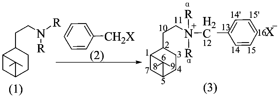 Synthetic method and antibacterial application of dialkylhydrogenated noppylbenzyl quaternary ammonium salt