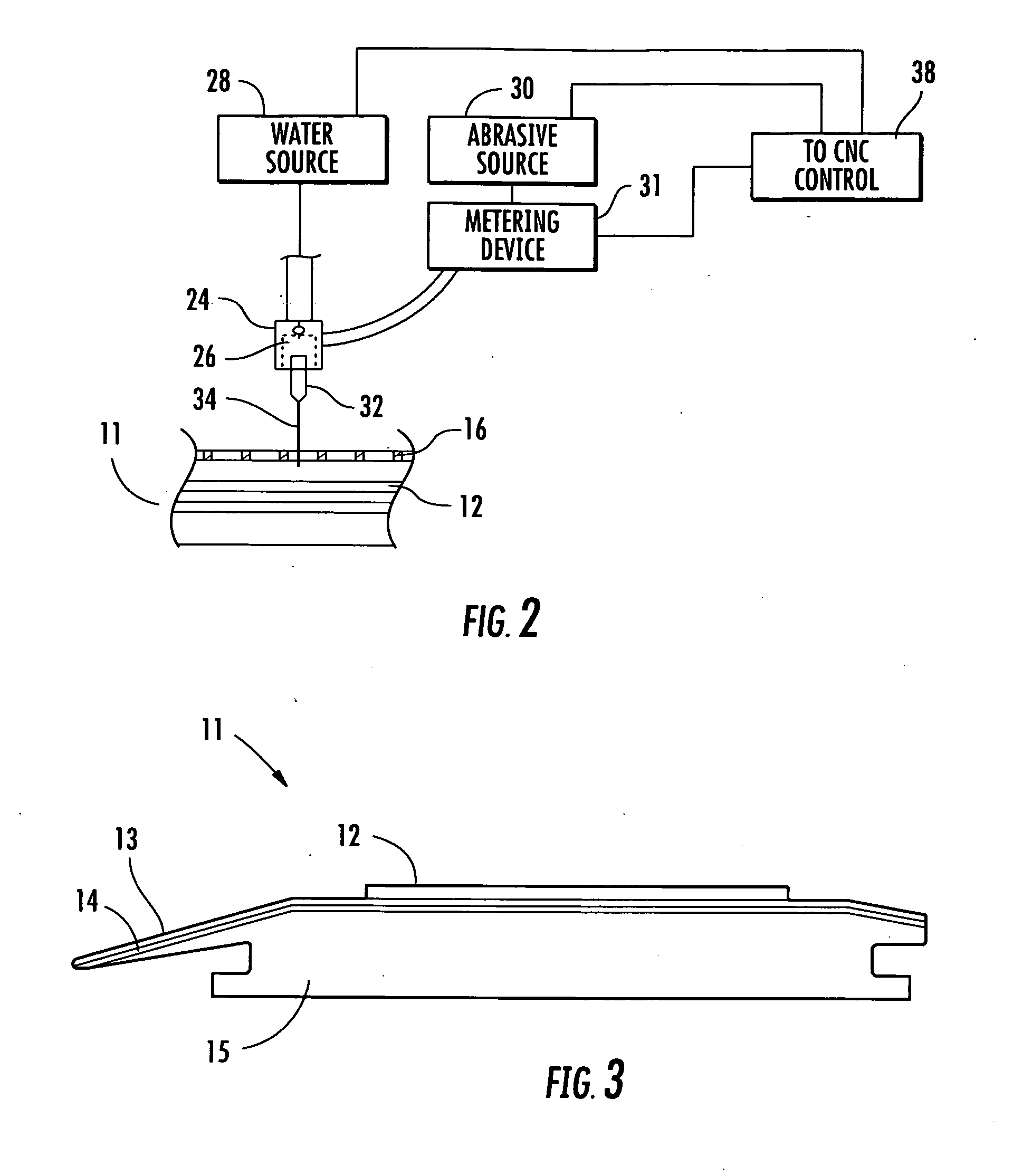Method and apparatus for selectively removing portions of an abradable coating using a water jet