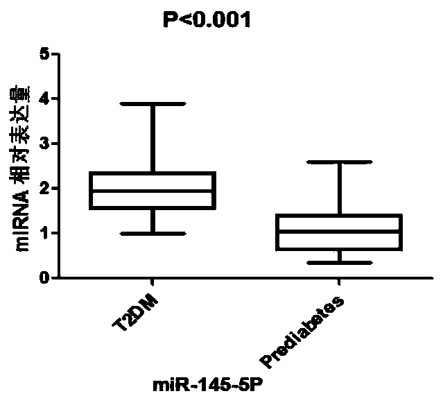 MiR-145-5P molecular marker for detecting type 2 diabetes mellitus, and amplification primers and application of miR-145-5P molecular marker