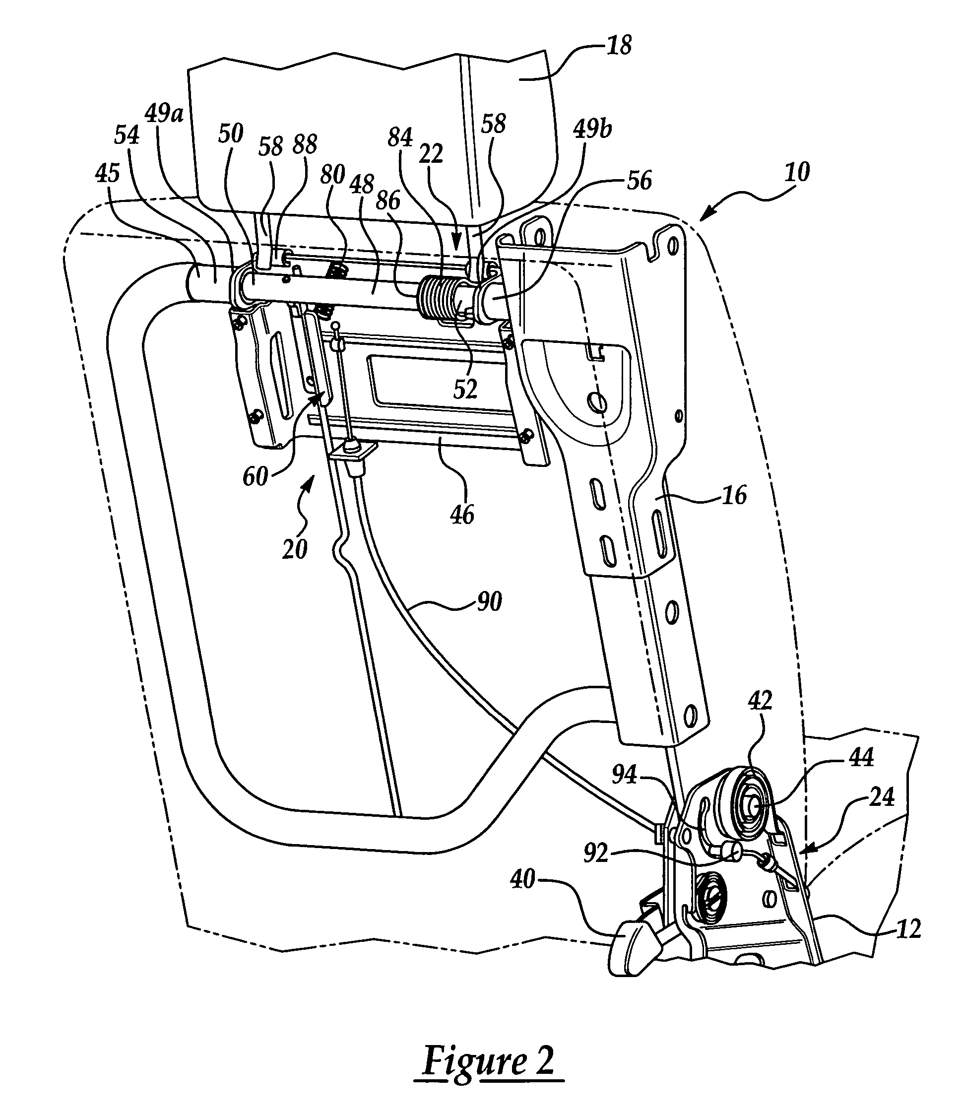 Vehicle seat assembly with biased headrest