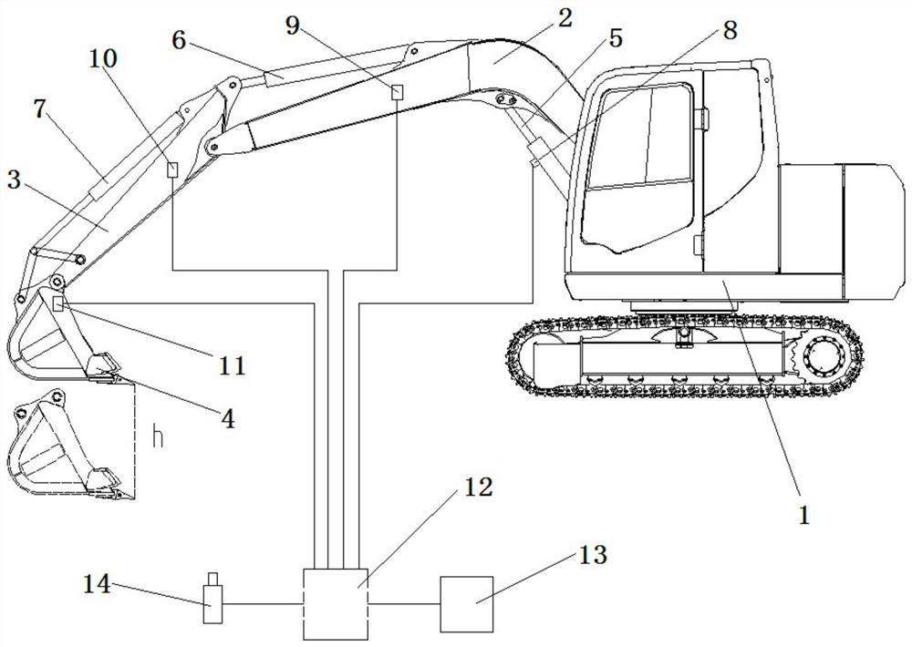 Excavator silting working condition detection system and detection method