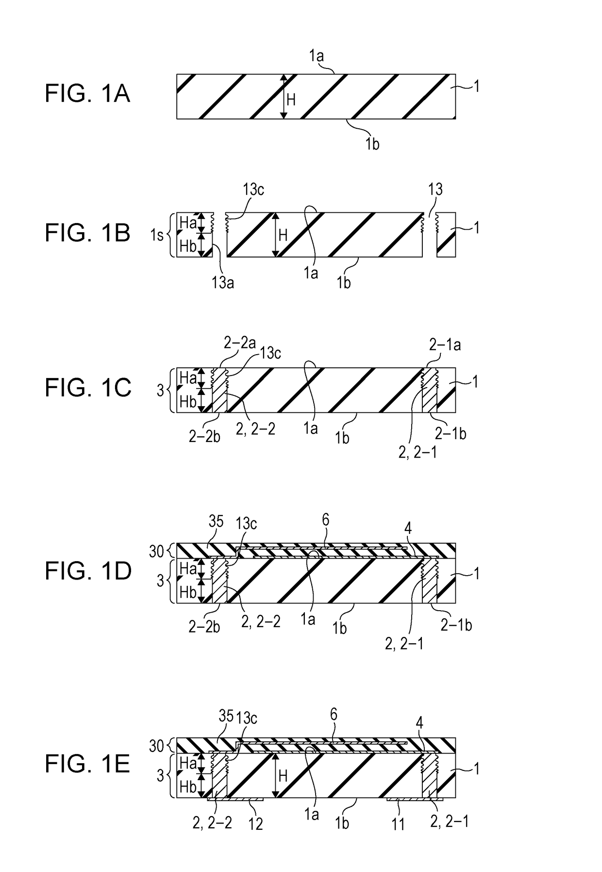 Method of producing through wiring substrate and method of producing device