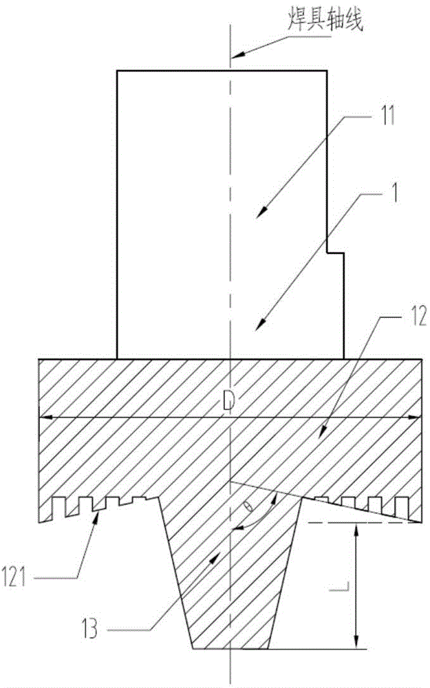 Welding tool achieving weld joint zero thinning during friction stir welding and welding method