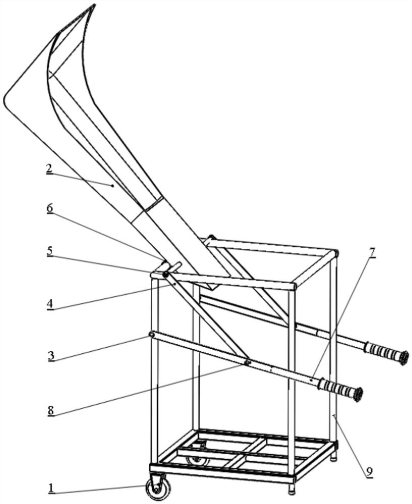 Connecting rod type grain shoveling and bagging machine