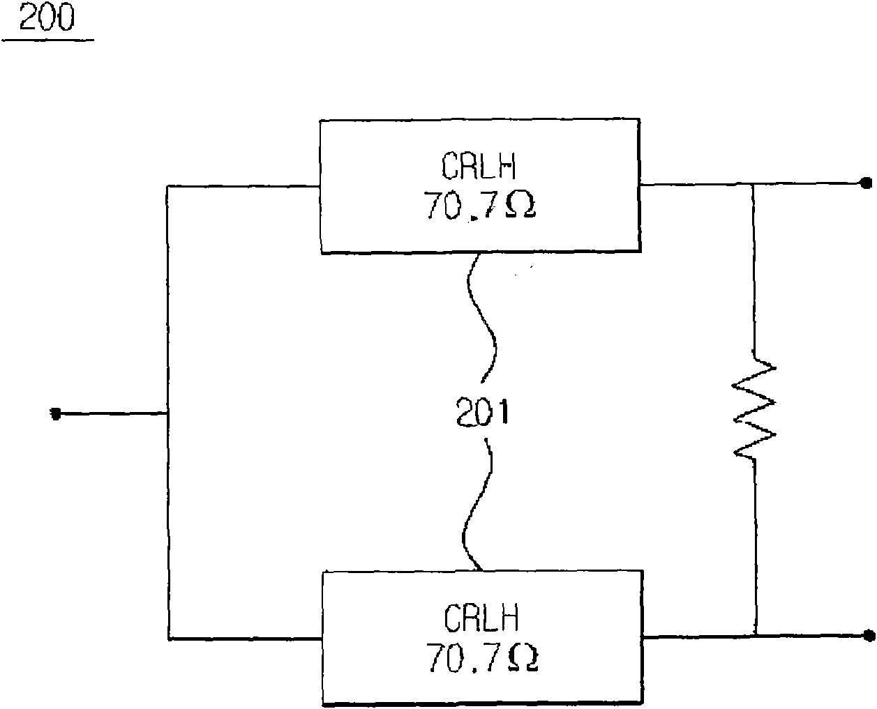 Power divider and power combiner using dual band - composite right / left handed(CRLH) transmission line