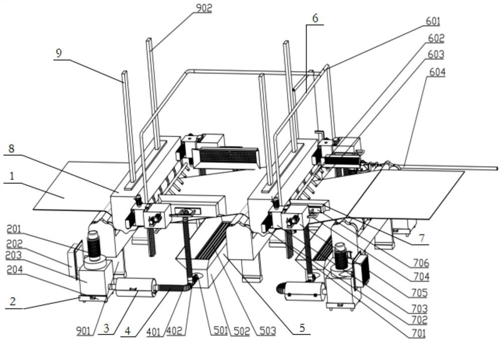 A device for removing oxide fine iron powder on the surface of plate and strip