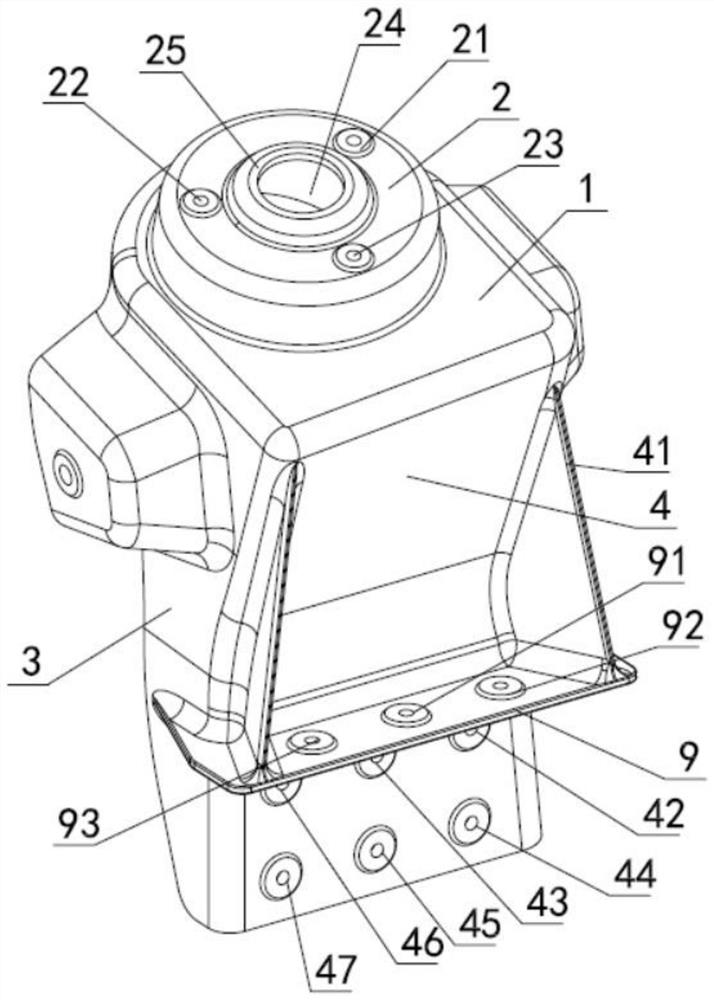 Mounting support for mounting double-fork-arm suspension shock absorber and upper control arm and automobile