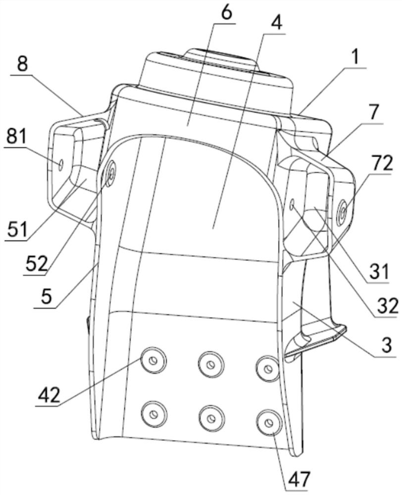 Mounting support for mounting double-fork-arm suspension shock absorber and upper control arm and automobile