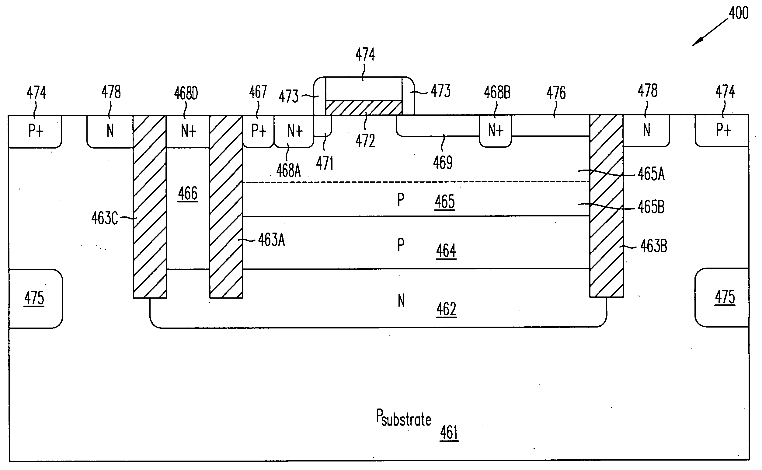 Isolated transistor
