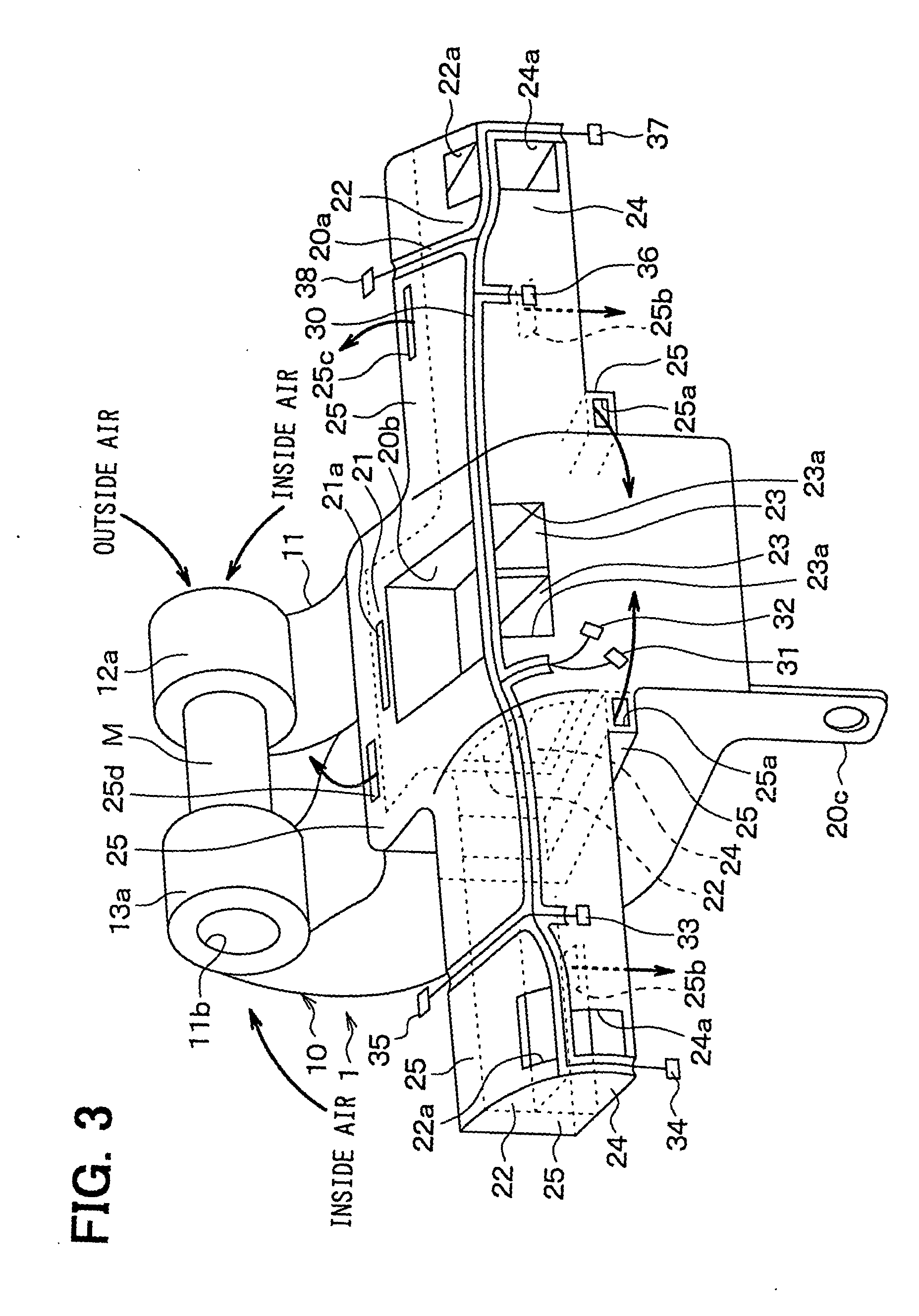 Cooling structure for cooling vehicle electronic unit