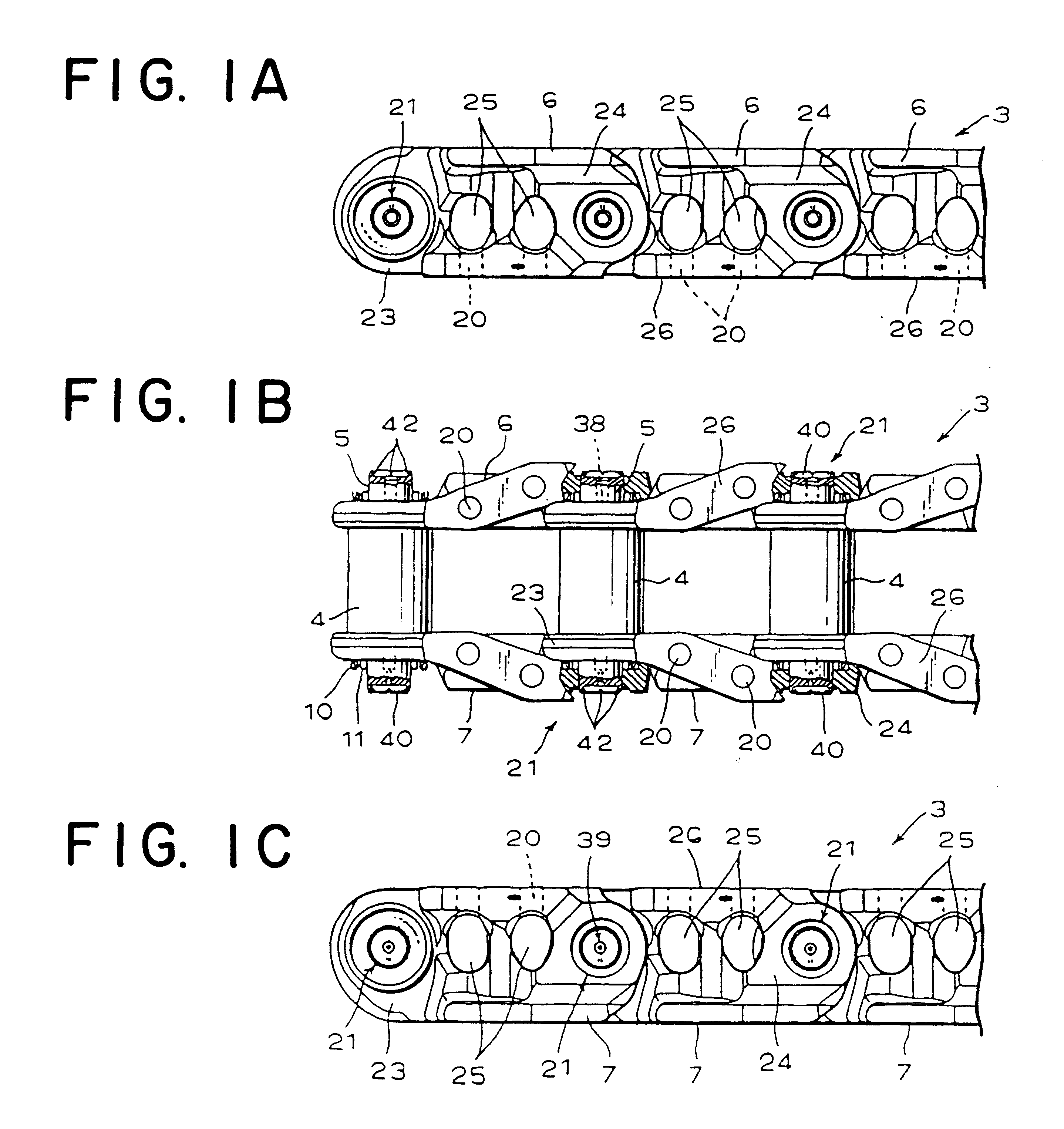 Fixing structure of link and pin of travelling crawler belt, and fixing method thereof