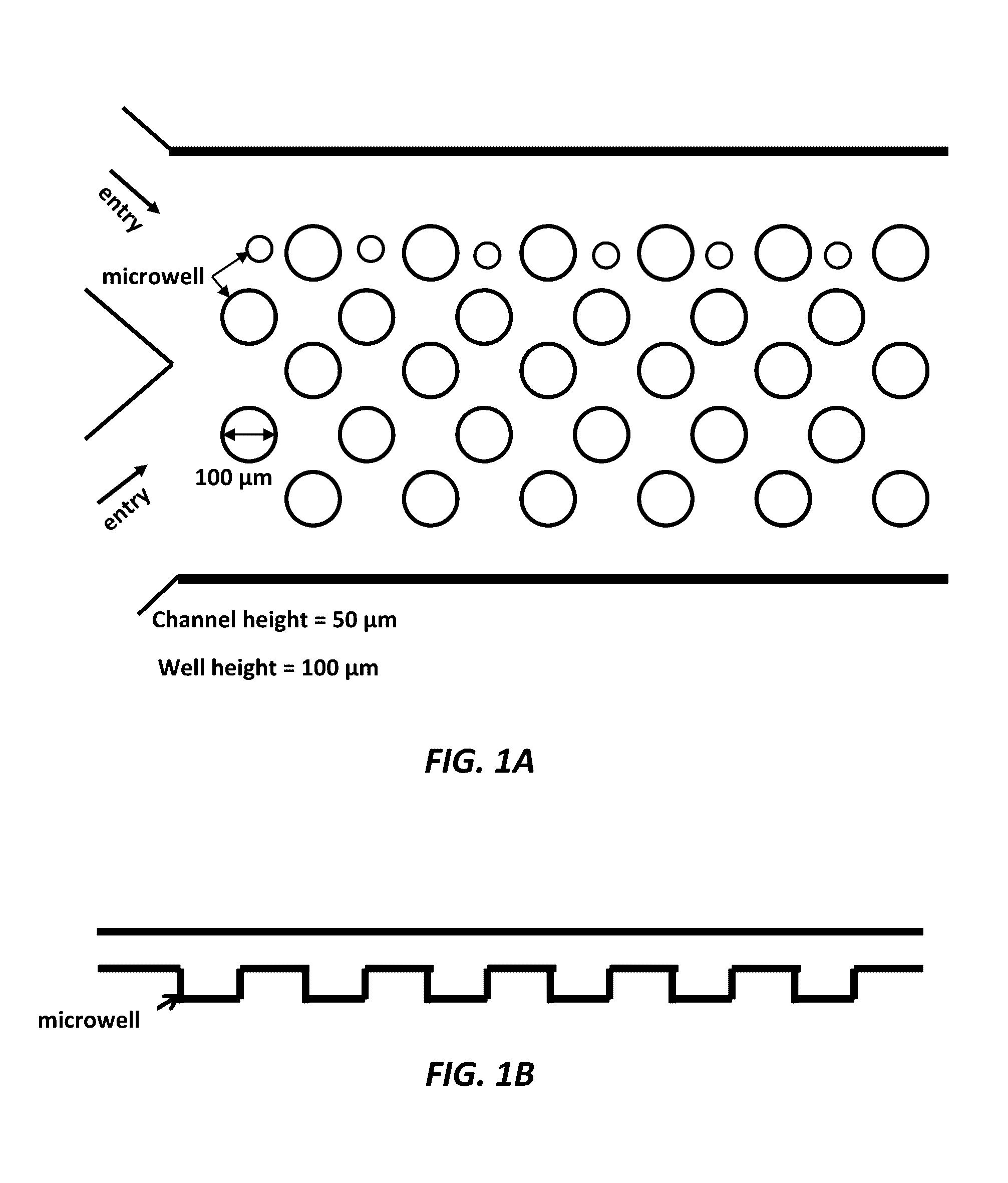 Microdroplet formation by wells in a microfluidic device