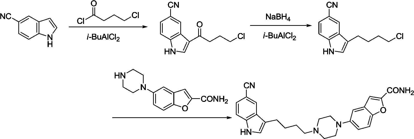 Method for preparing vilazodone and intermediate thereof