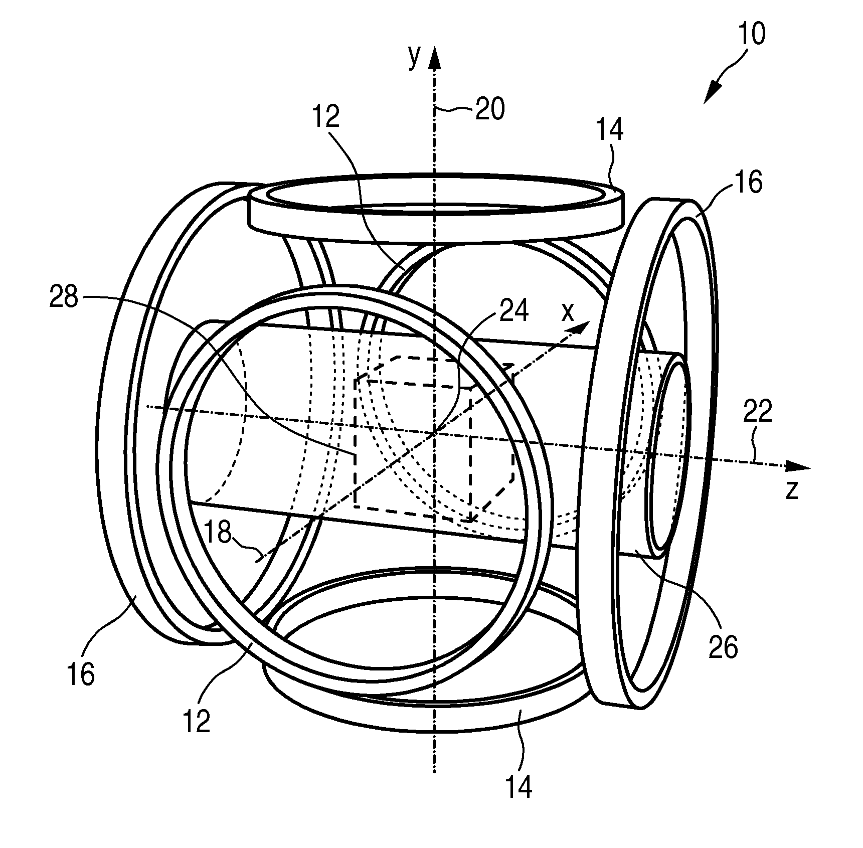 Apparatus and method for influencing and/or detecting magnetic particles