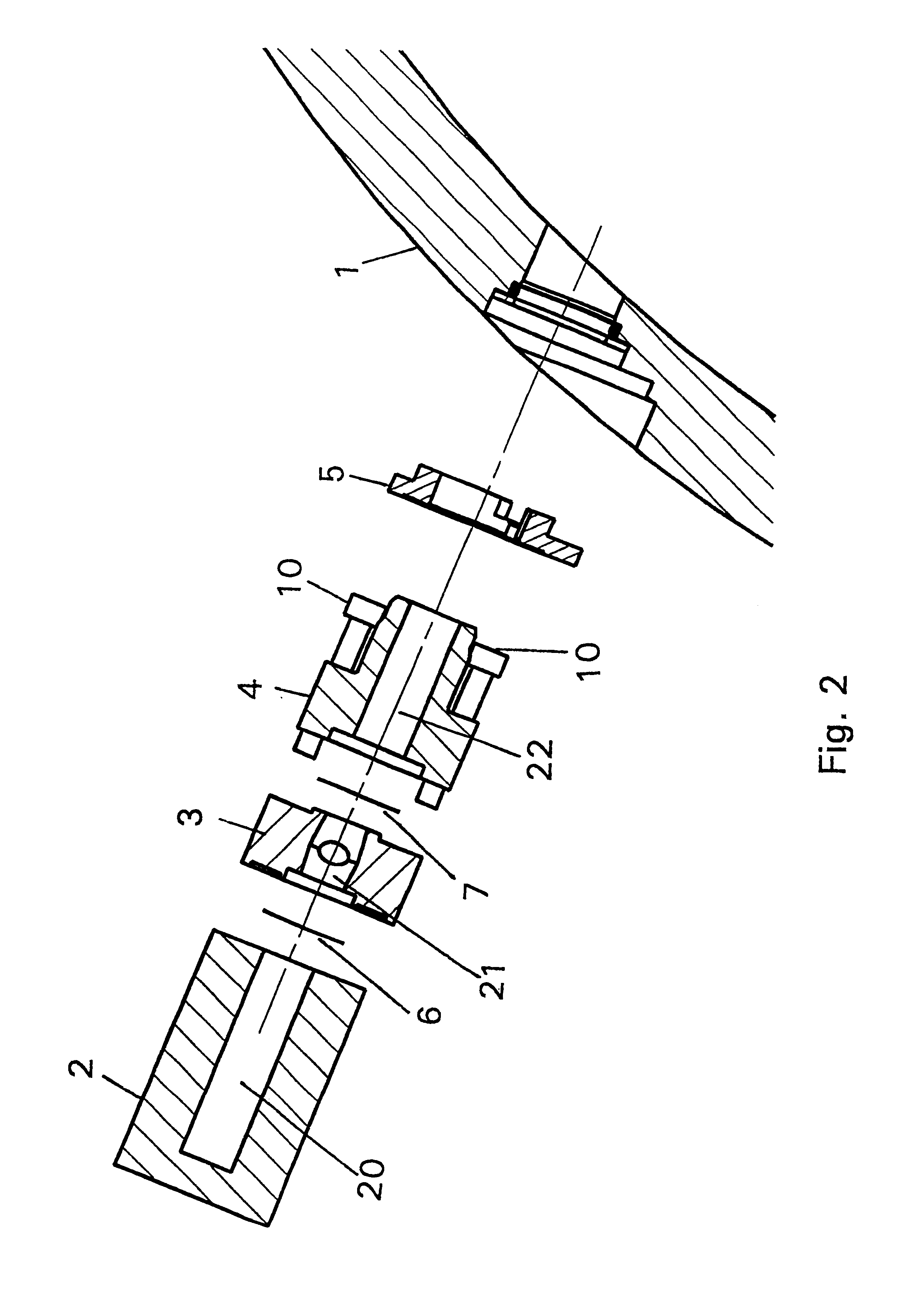 Device for fitting of a target in isotope production