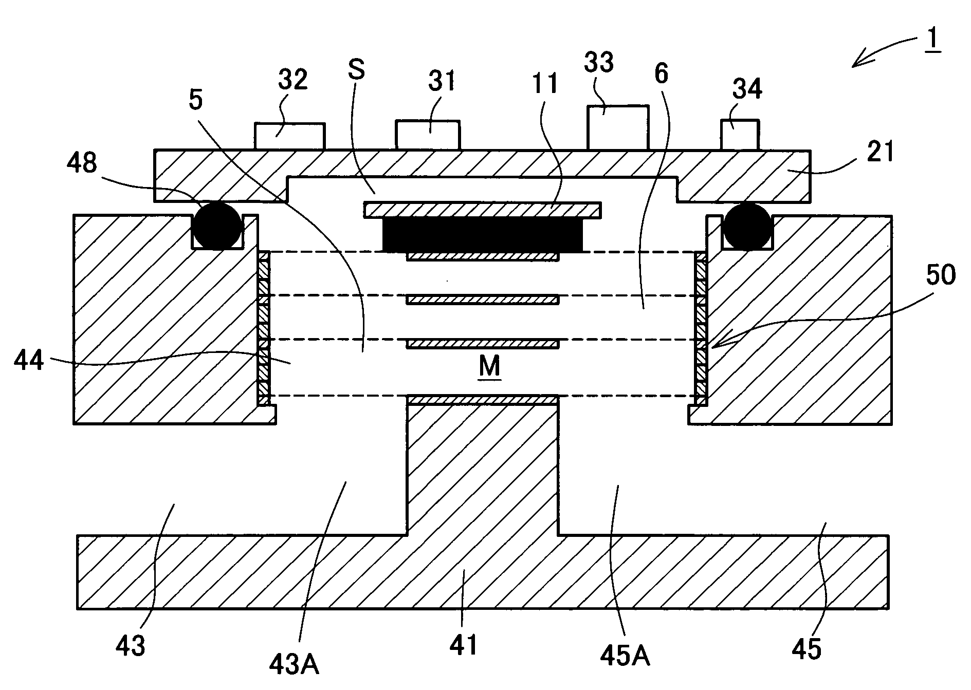 Thermal flowmeter having a laminate structure