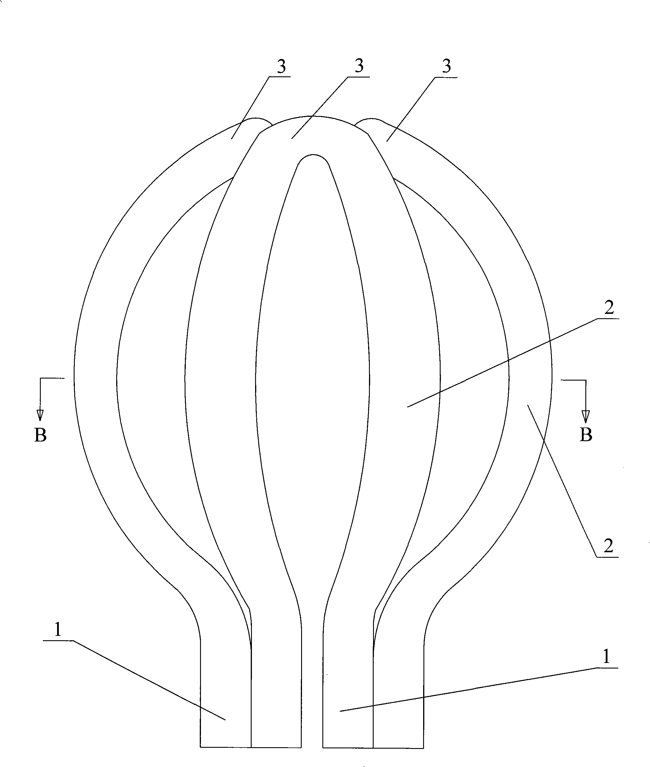 Flat circuit lamp tube and spherical lotus lamp made of this tube