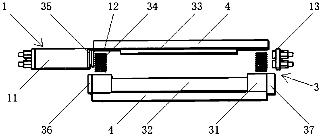 Automatic initial failure device for continuous collapse test of rectangular rod piece space structure