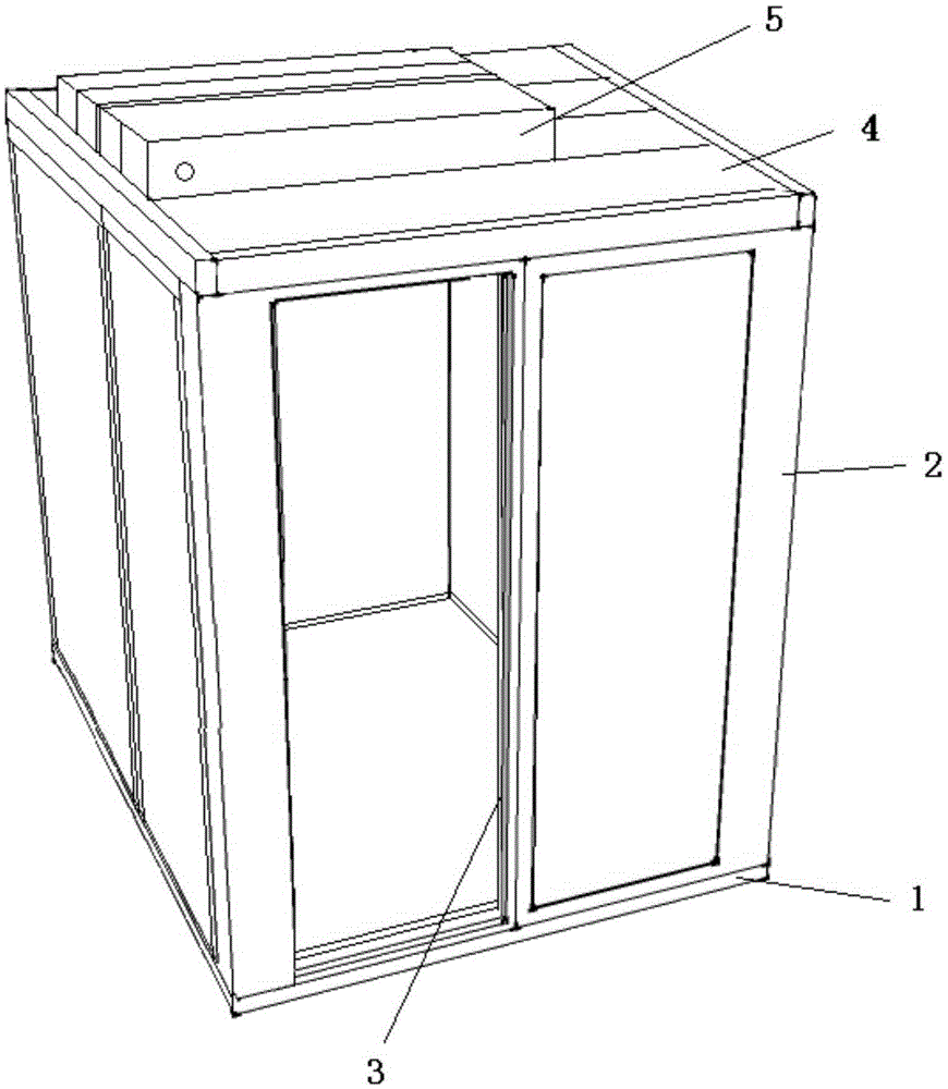 Small movable indoor mute pavilion and constructing method thereof