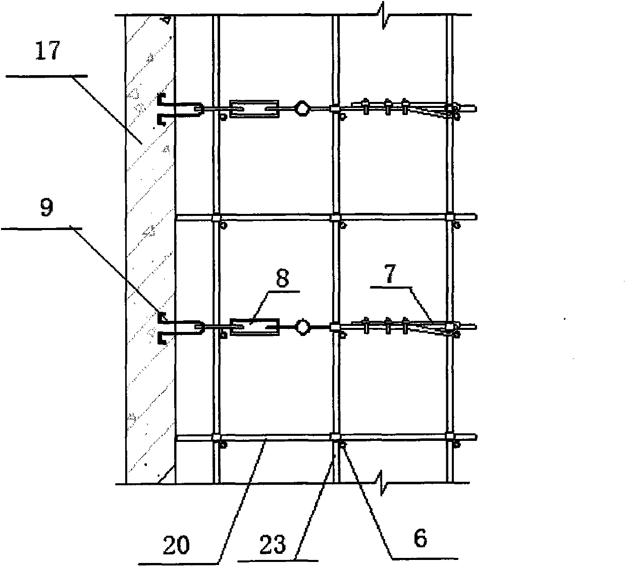 Improved supporting system construction method suitable for large overhung outer floating plate roof