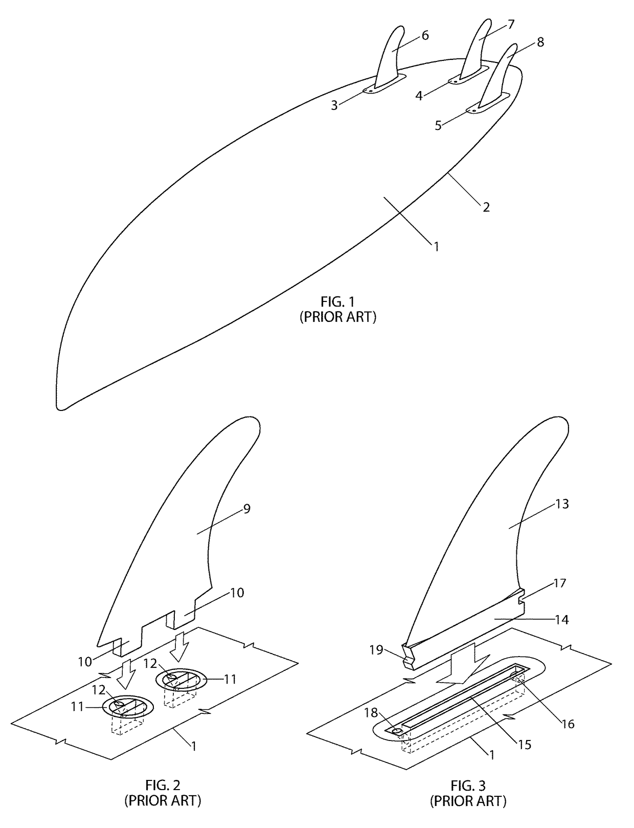 Adapter for the insert of two-tabbed fins into single-tabbed fin boxes of a surfboard