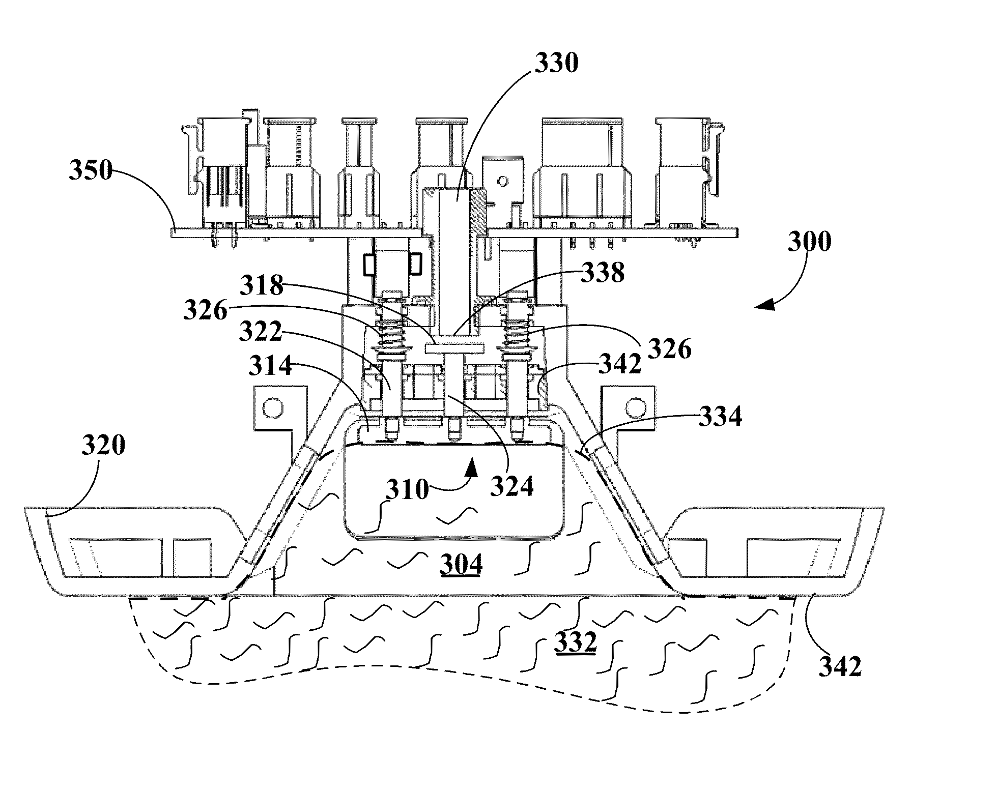 Applicator for skin treatement with automatic regulation of skin protrusion magnitude