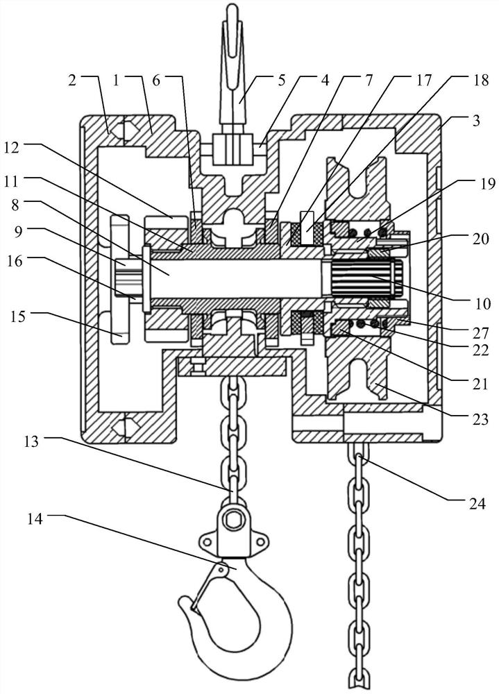 Aluminum alloy chain block with load limiting function