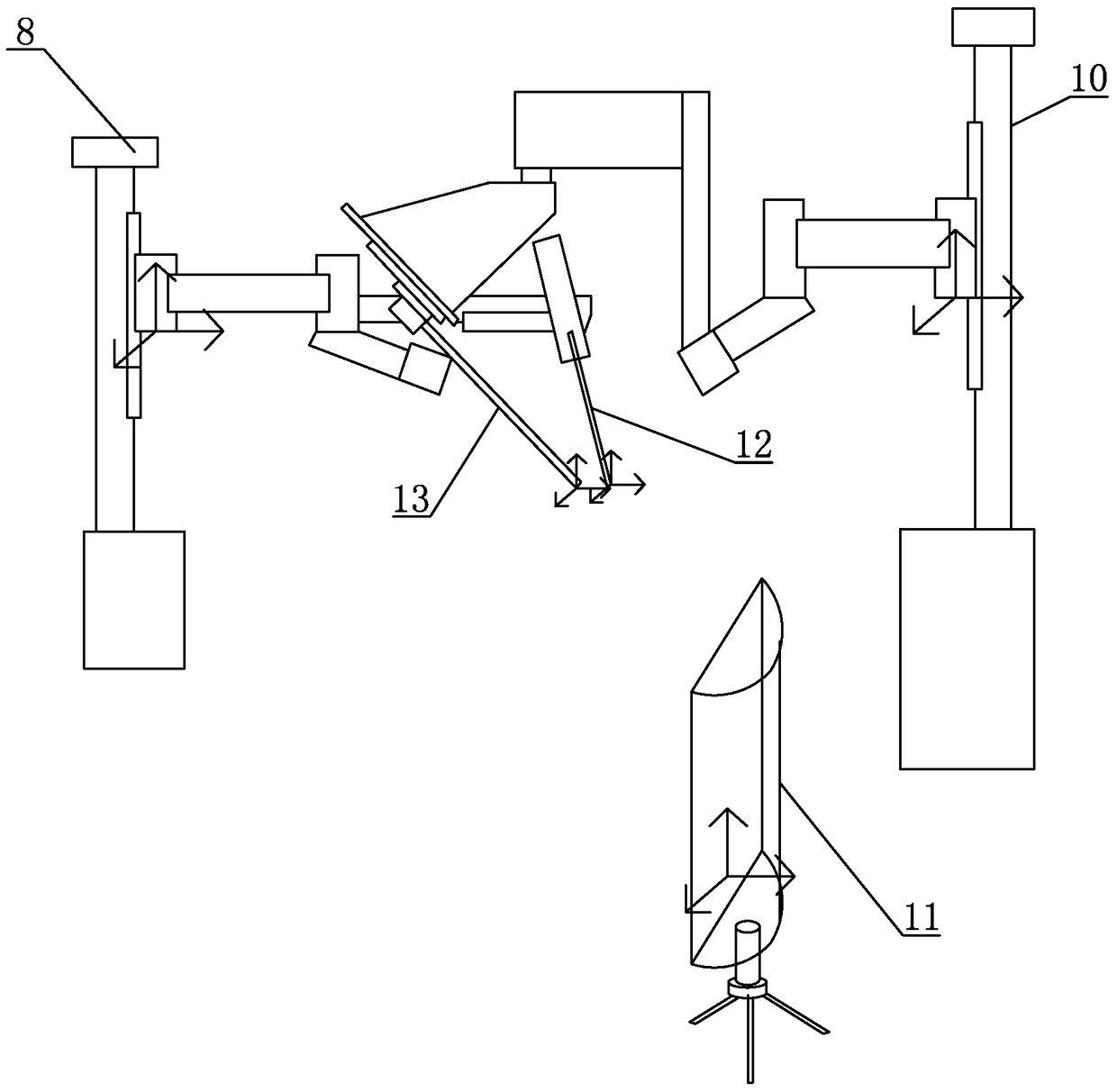 Hand-eye coordination control system and method of split minimally invasive surgical robot