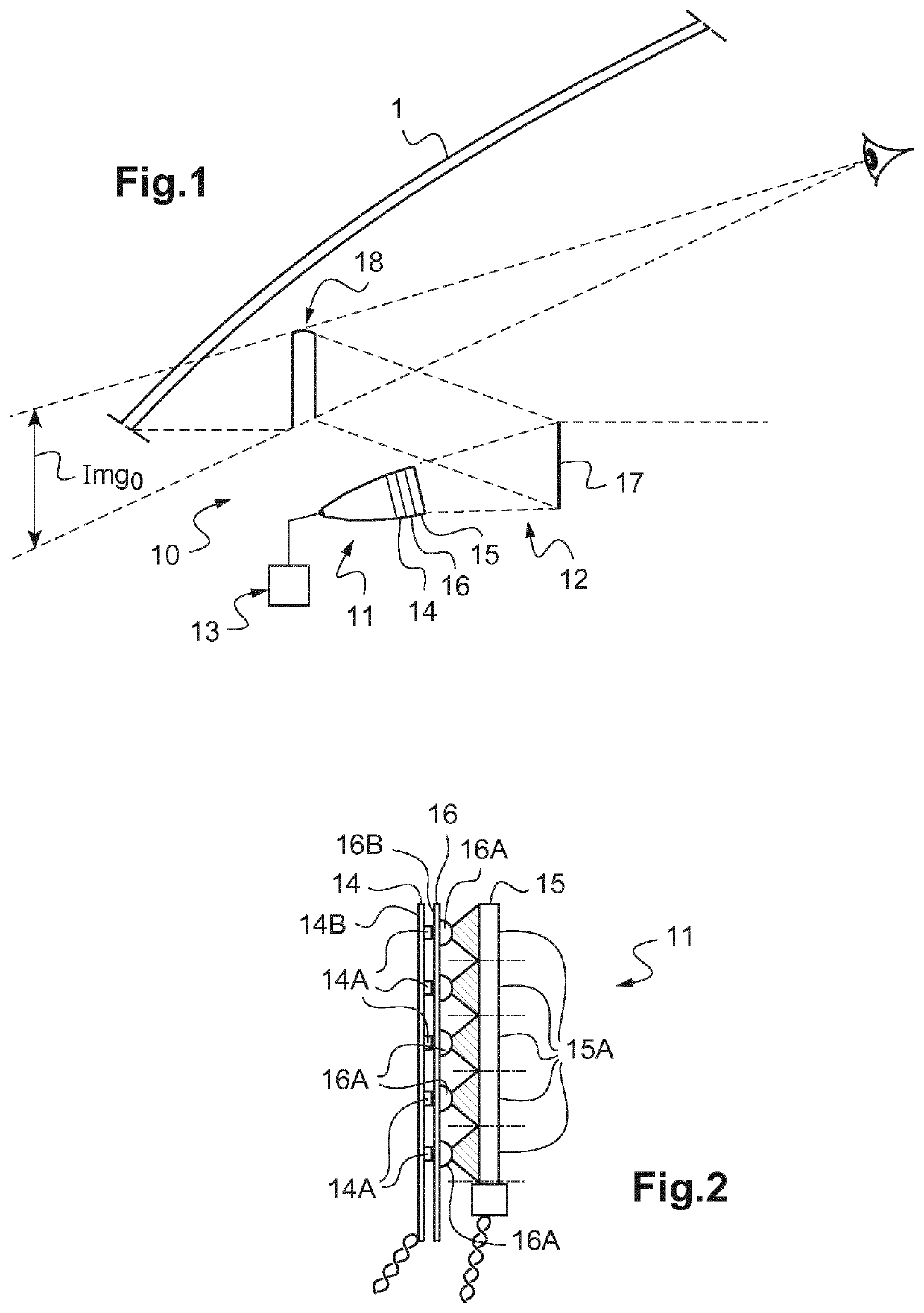 Image-generation device for a head-up display and method for controlling such a device