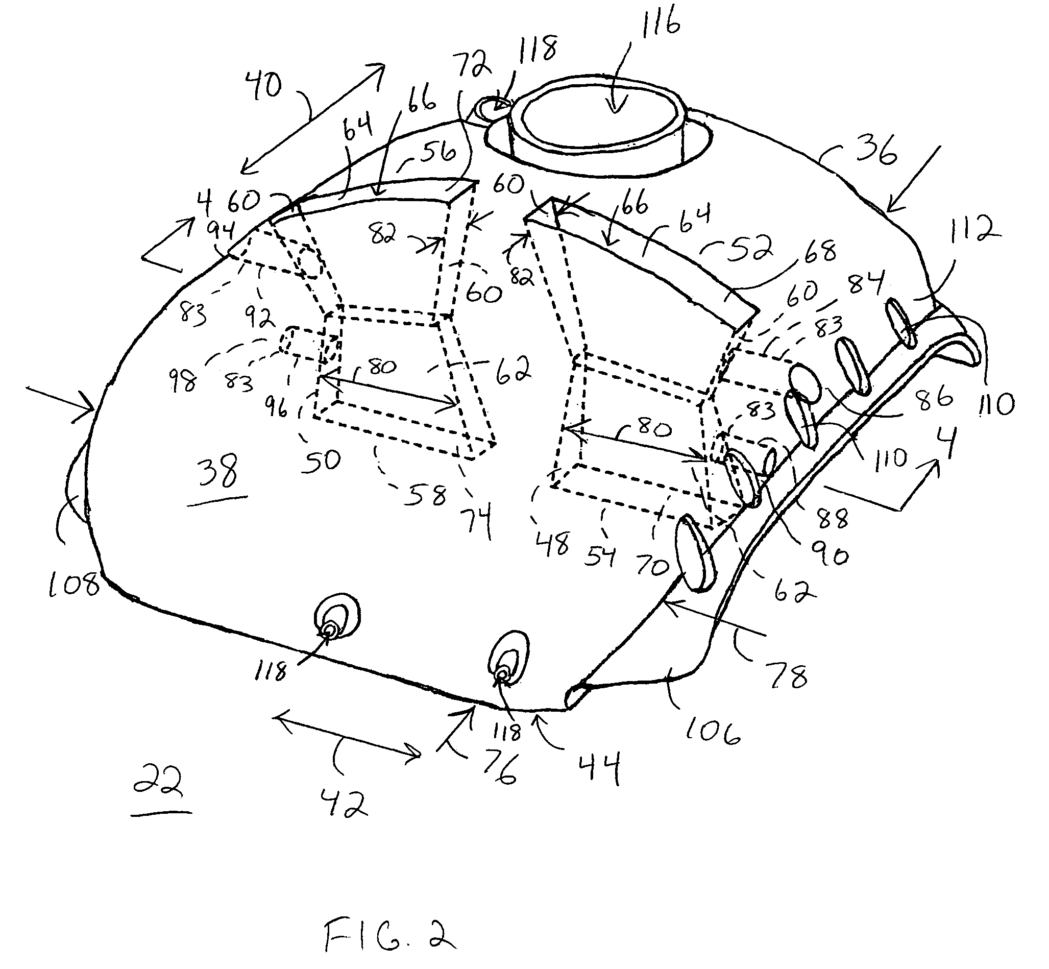 Hollow structure formed by rotational molding and method of manufacturing same