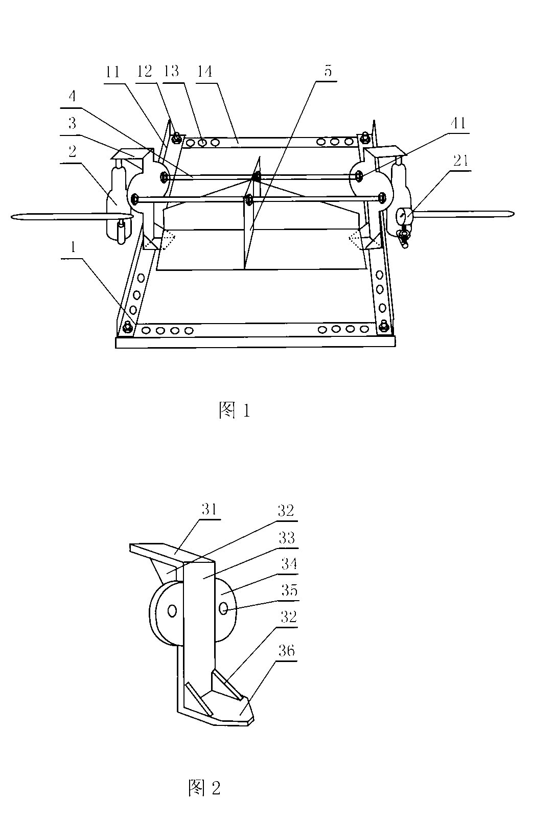 Collimating tool for uneven settlement of self-supporting iron tower