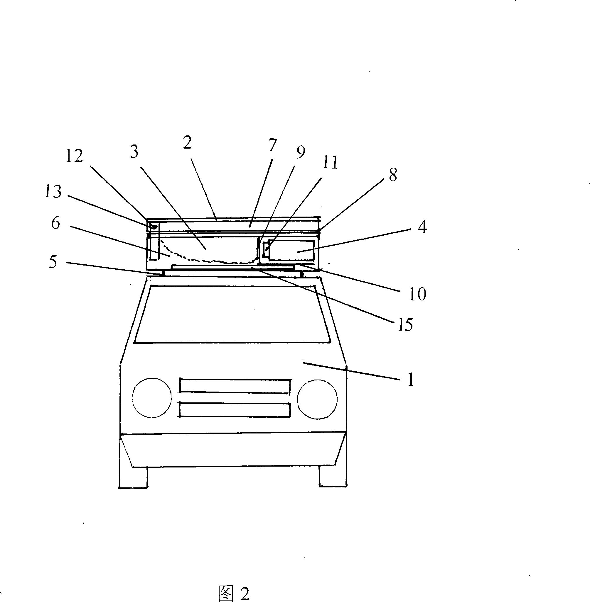 Vehicle-mounted back projected picture advertisement playing device