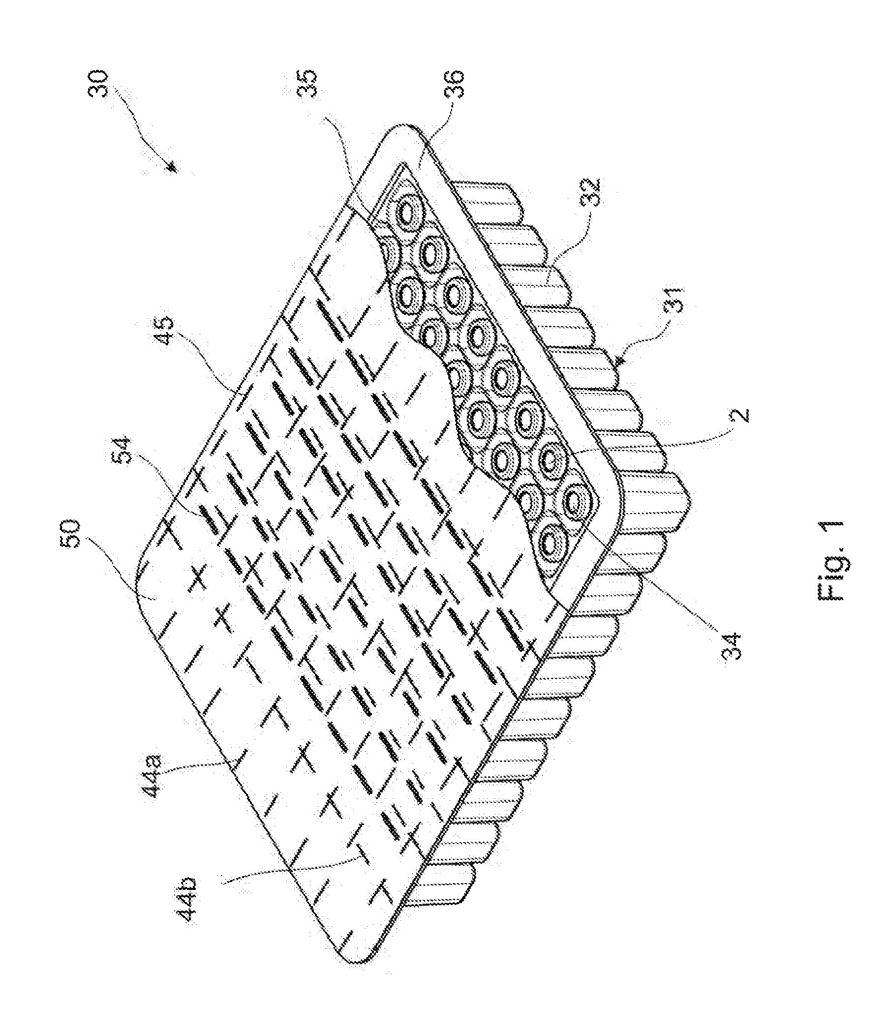 Packaging structure and method for sterile packaging containers for substances for medical, pharmaceutical or cosmetic applications and methods for further processing of containers using this packaging structure