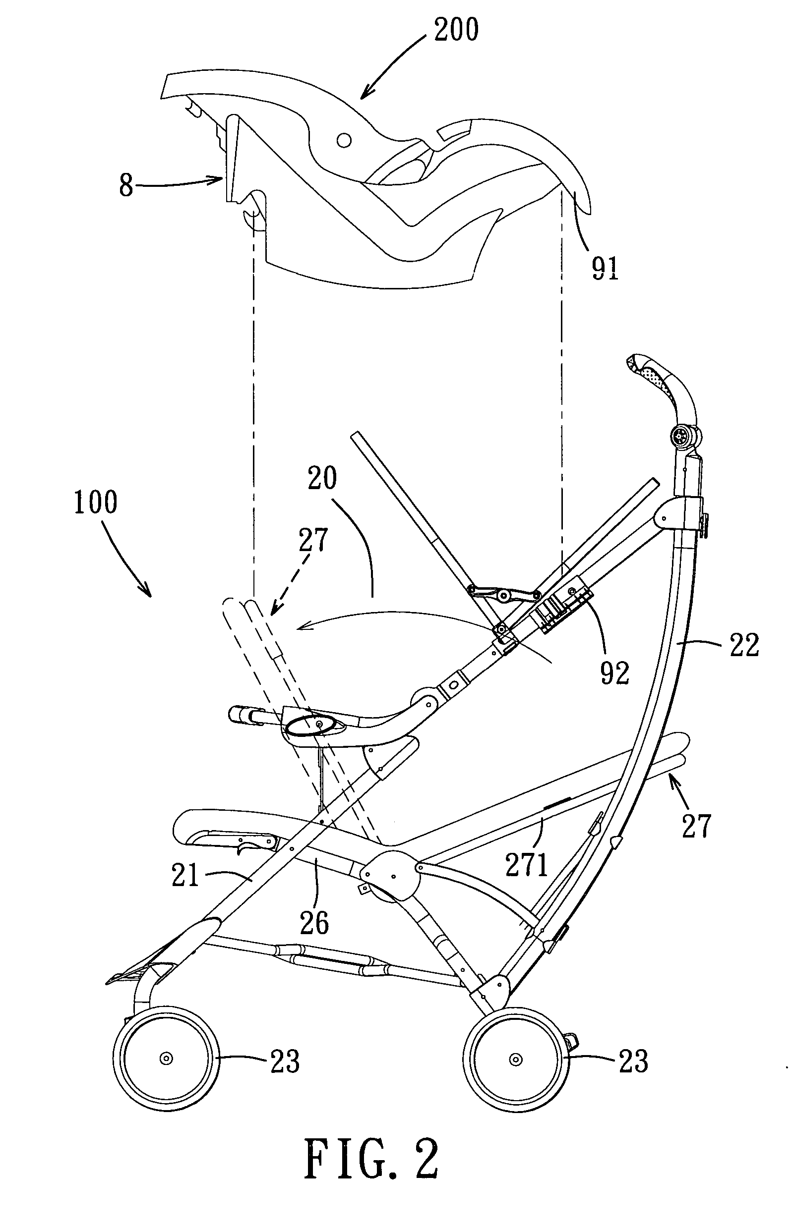 Baby carriage chassis adapted to support a baby's car seat thereon