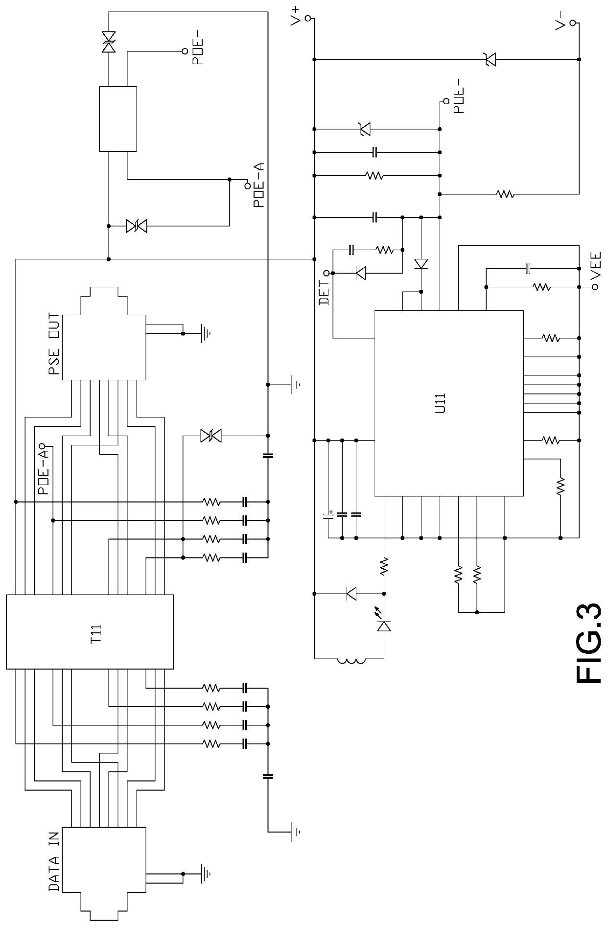 Active power over ethernet control apparatus with low power consumption