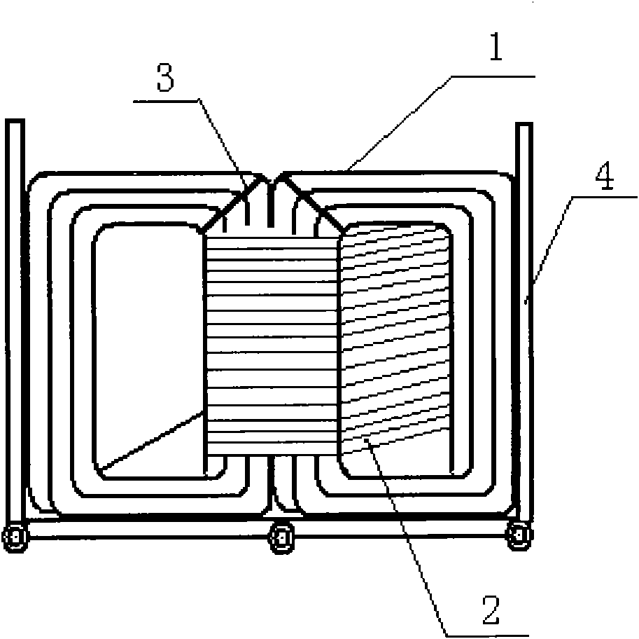 Iron winding core for shell transformer and method