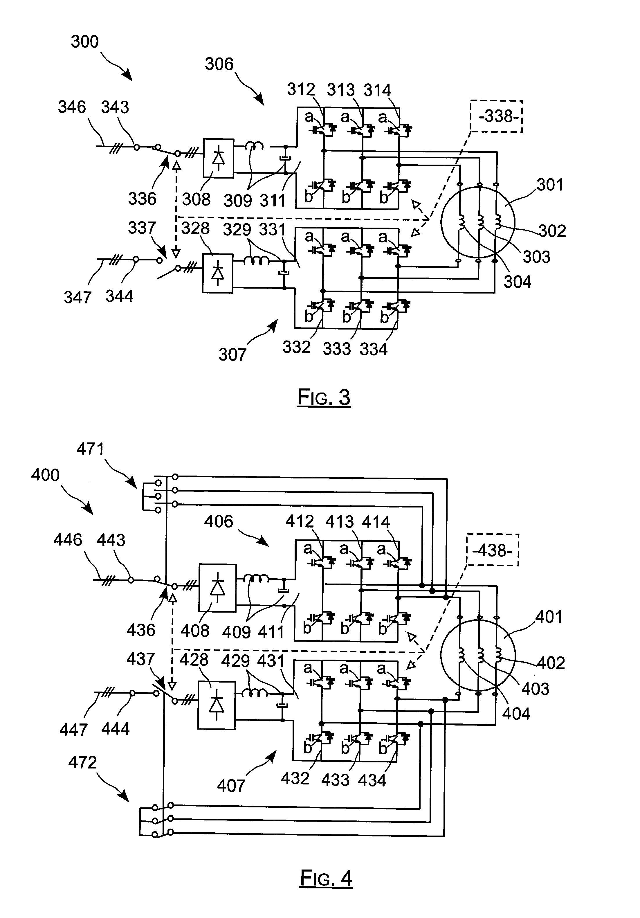Electric actuator including two current-controlled voltage inverters powering an electric machine, and reconfigurable in the presence of a defect