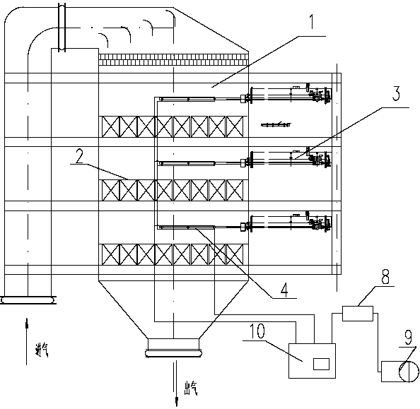 An online regeneration device and method for a denitrification catalyst