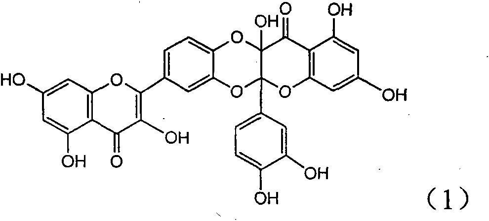 Application of quercetin dimer flavone for preparing anti-oxidation medicines