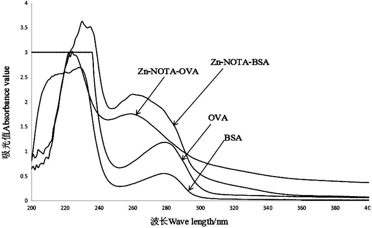 Preparation method of heavy metal zinc artificial antigen and application of NOTA in preparation of heavy metal zinc artificial antigen reagent