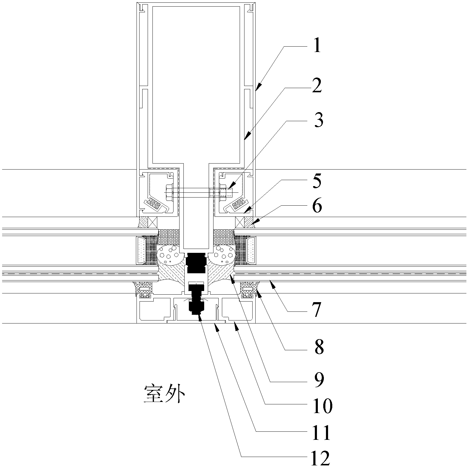 Exposed-frame curtain wall structure capable of being maintained and replaced indoors