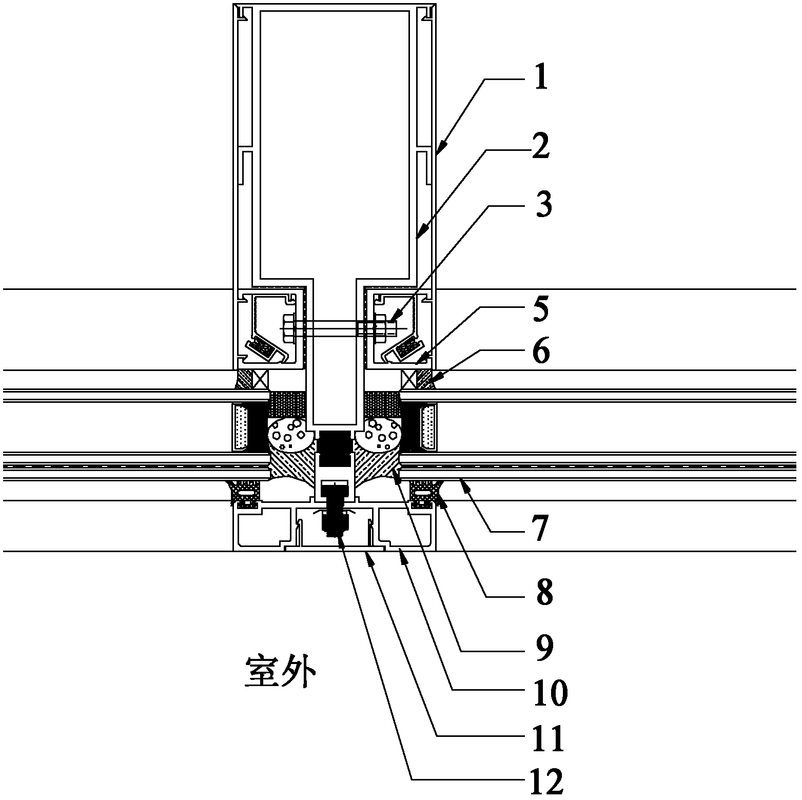 Exposed-frame curtain wall structure capable of being maintained and replaced indoors