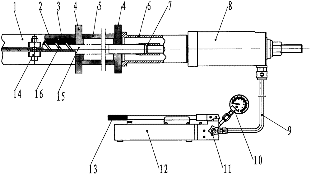 Detection device for anchoring force of spiral anchor rod